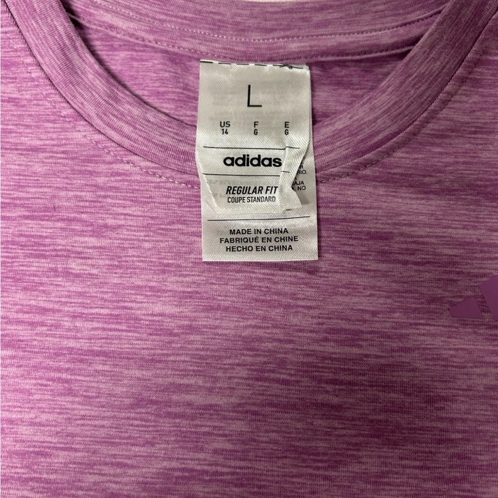 Adidas Girls V.COLORS Three Stripes Long Sleeve Melange Training T-shirt Nwt L14 - Picture 5 of 16